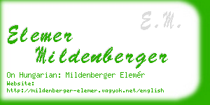 elemer mildenberger business card